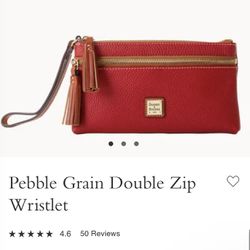 Dooney & Bourke Pebble Grain Double Zip Wristlet