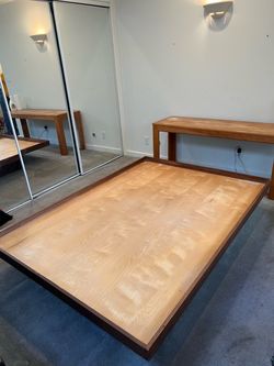 Vintage Mid-Century Wood Platform Bed Frame