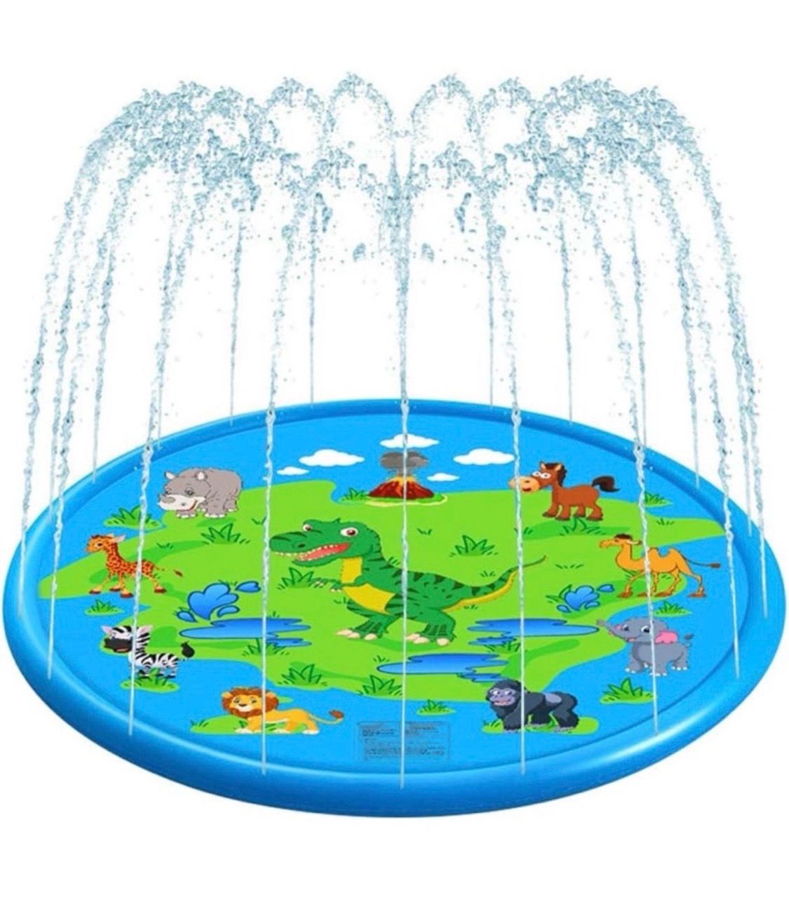 Kids Sprinkler Pad, 68" Toddler Water Play Pad, Summer Water Spray Play Mat Outdoor Inflatable Wading Pool