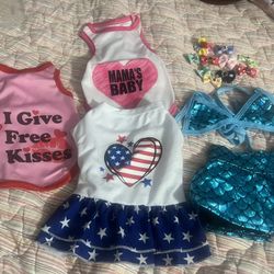 Small Pet Clothes Lot With Bow New