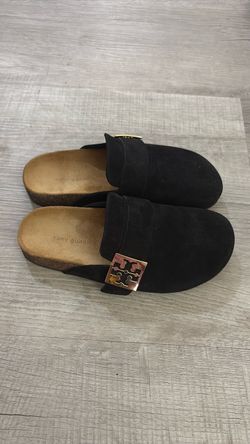 Tory Burch Black Suede Clogs