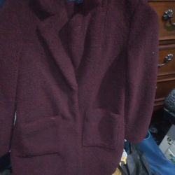 Dark Purple Winter Fleece Coat Orig. Price $200