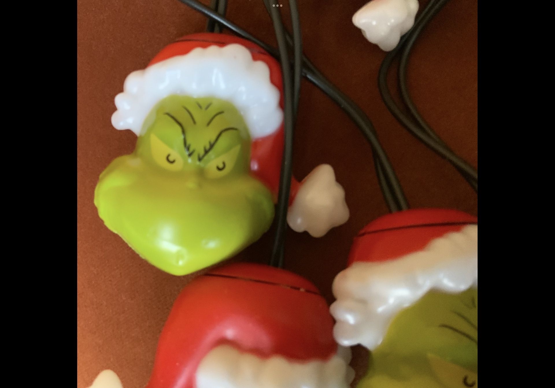 CHRISTMAS GRINCH BLOW MOLD LIGHTS AND ORNAMENT