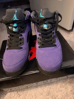 Air Jordan 5 Purple Suede Sneakers size 8M