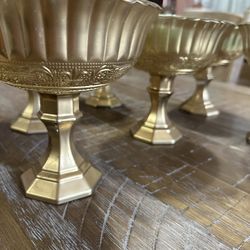 Six Piece Gold Centerpieces $25