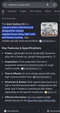 Sedona dx giant  bicycle