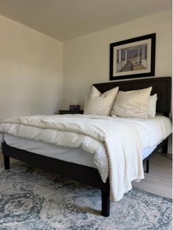 Modern Queen Bed Set w/ Sealy Posturepedic – Like New
