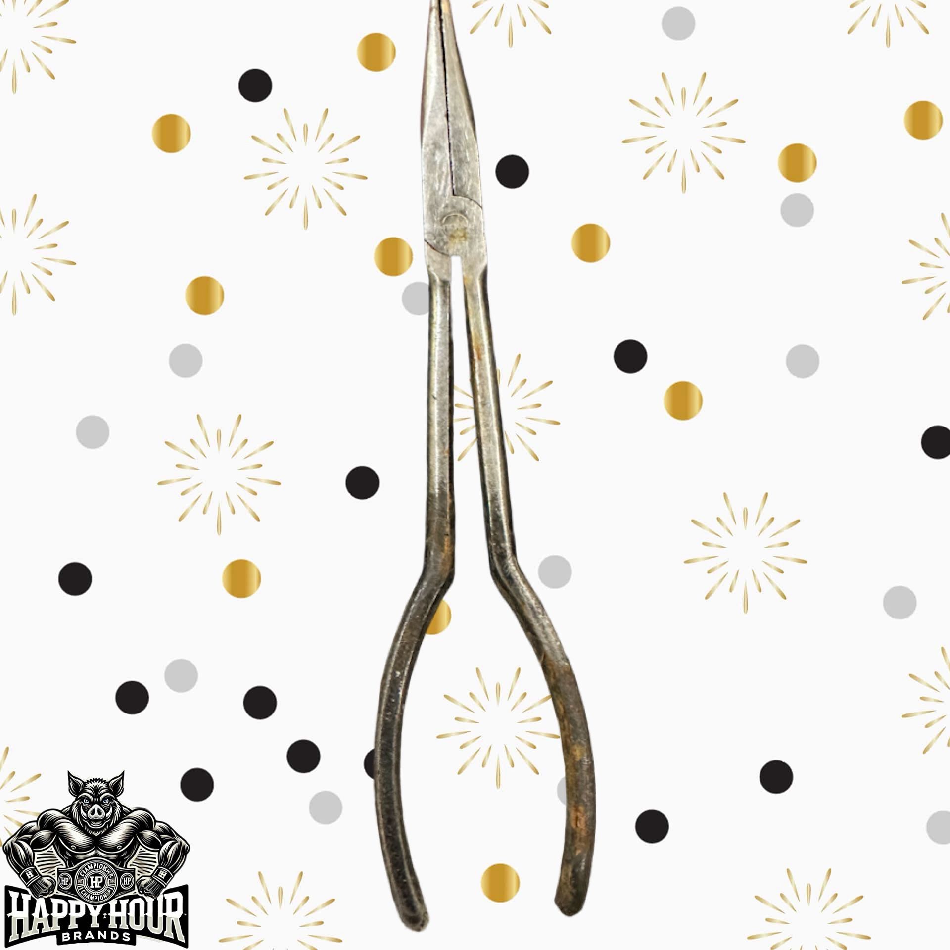 Vintage Unbranded 11" Long Smooth Jaw Needle Nose Pliers Tool Jewelers Pliers
