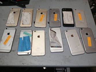 Lot of 10 Phone 6 and 7 Housings with Motherboards for parts