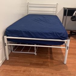 White Bed Frame With mattress
