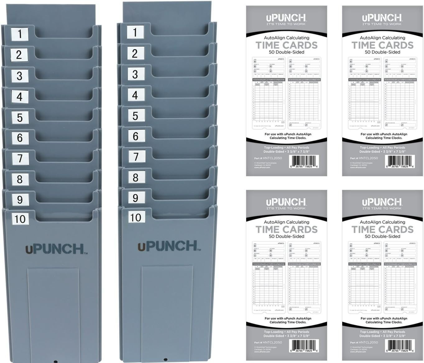 uPunch HN1500 Punch-to-Pay Time Clock Bundle with 100 Cards#1412PUP2