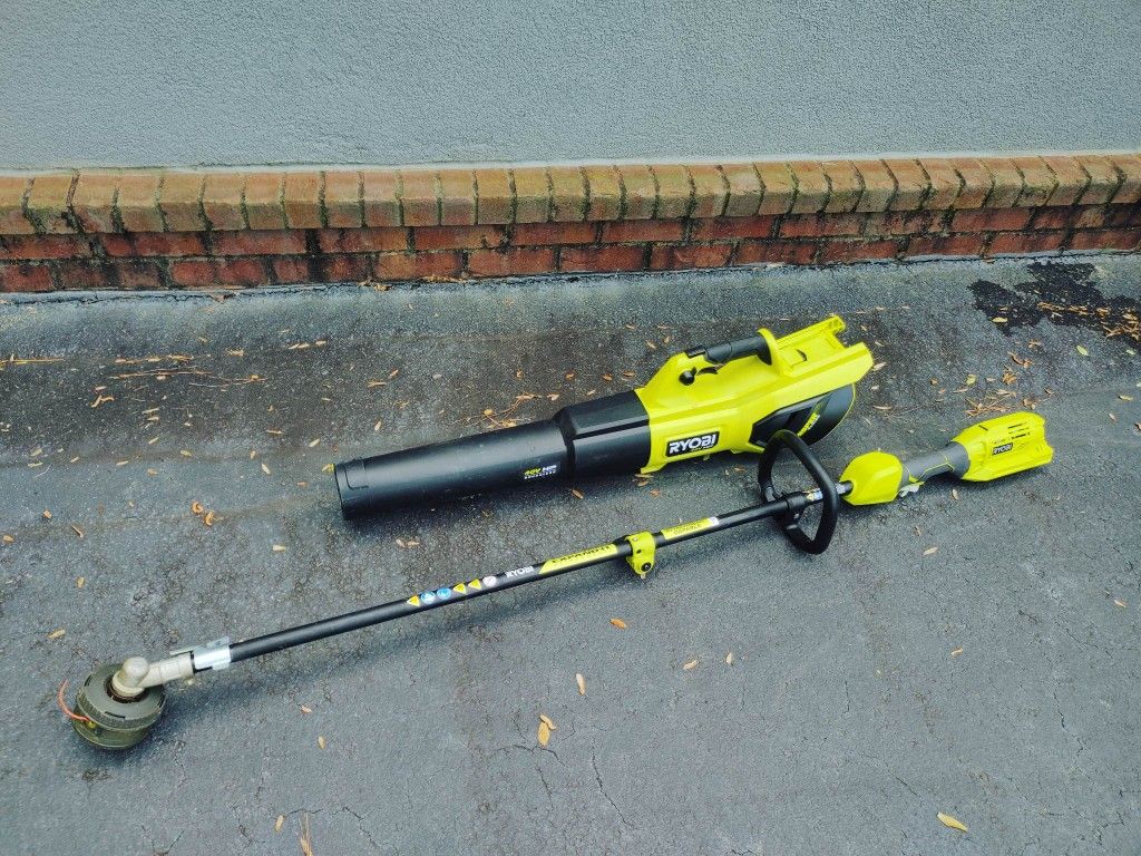 Blower And Weed Wacker 40V Battery Operated