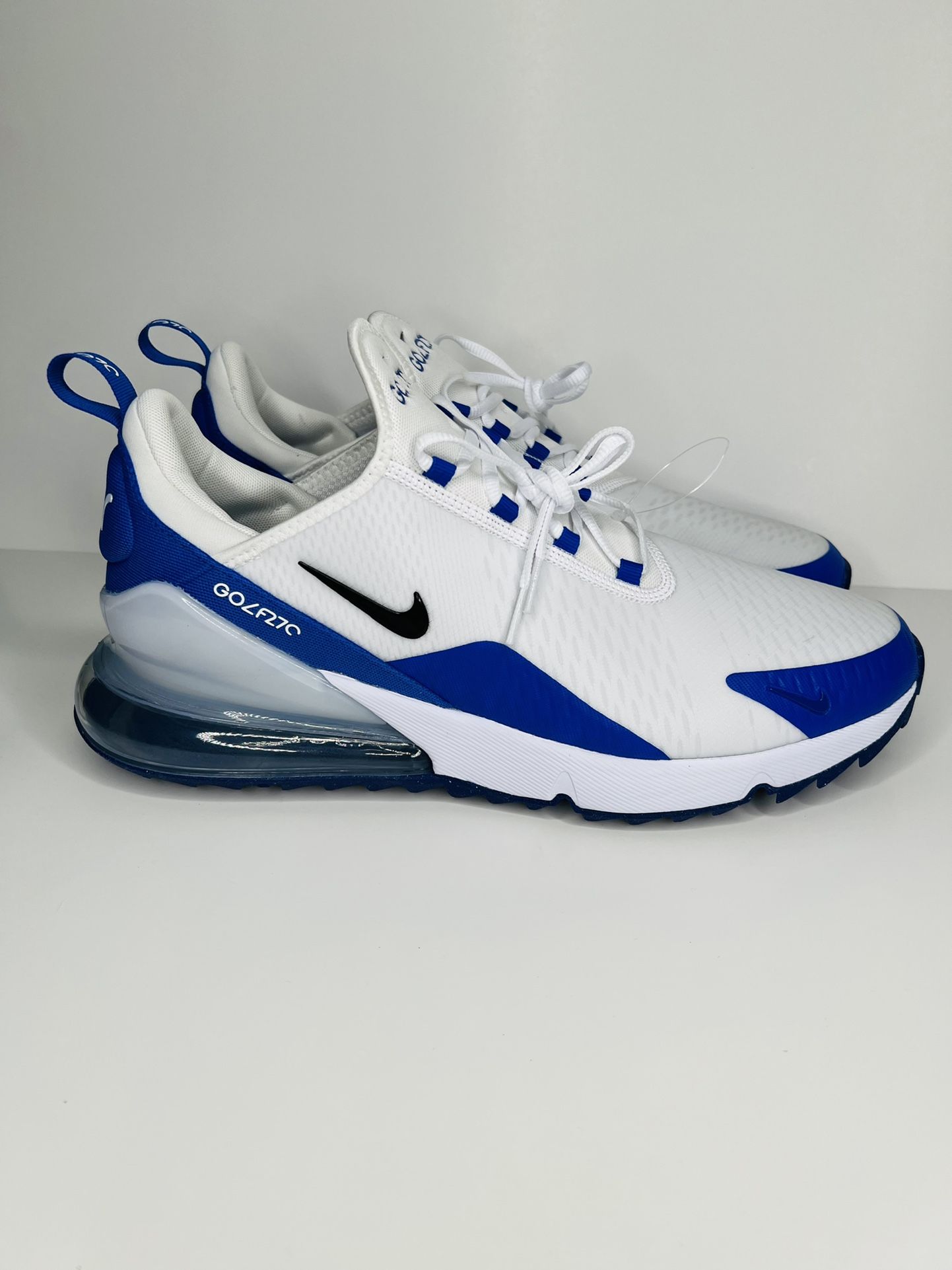 Nike Air Max 270 G Spikeless Golf Shoes White/Blue Mens CK6483
