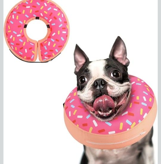 Supet Inflatable Dog Cone Collar Alternative After Surgery, Doggie Neck Donut Collar Recovery ECollar for Post Surgery, Soft Dog Cone for Small Medium