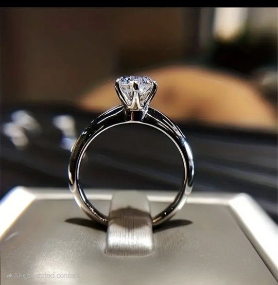 925 Silver Engagement Ring With White Saphire