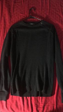 Cerrer black mens sweater with neck zipper
