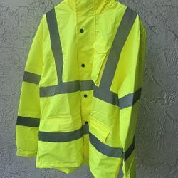 JORESTECH Medium Safety Rain Jacket High Visibility Yellow/Lime 