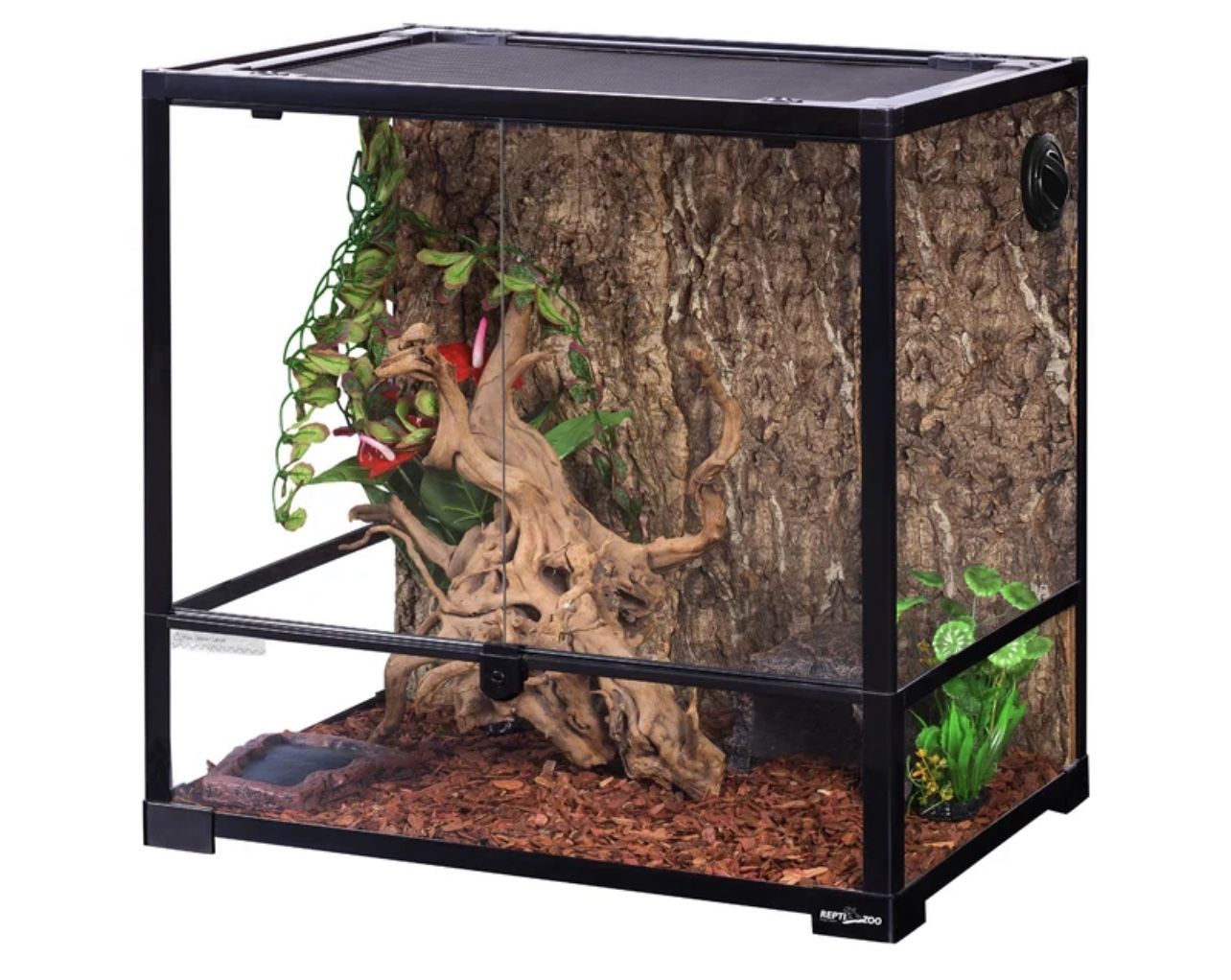 REPTI ZOO 45 Gallon 24″*18″*24″ Reptile Habitat With Ventilated Screen And Double Doors