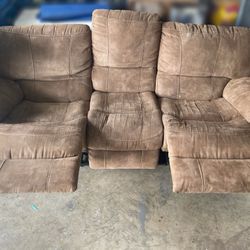 Fabric Reclining Couch 