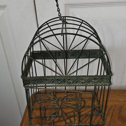 Miniature bird cage candle holder