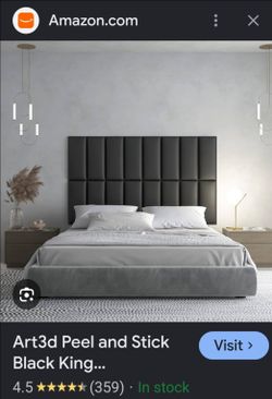 Black Peel and Stick Headboard Queen