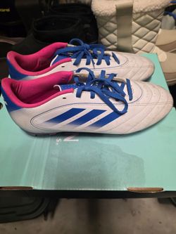 Adidas Soccer Cleats White Blue Pink