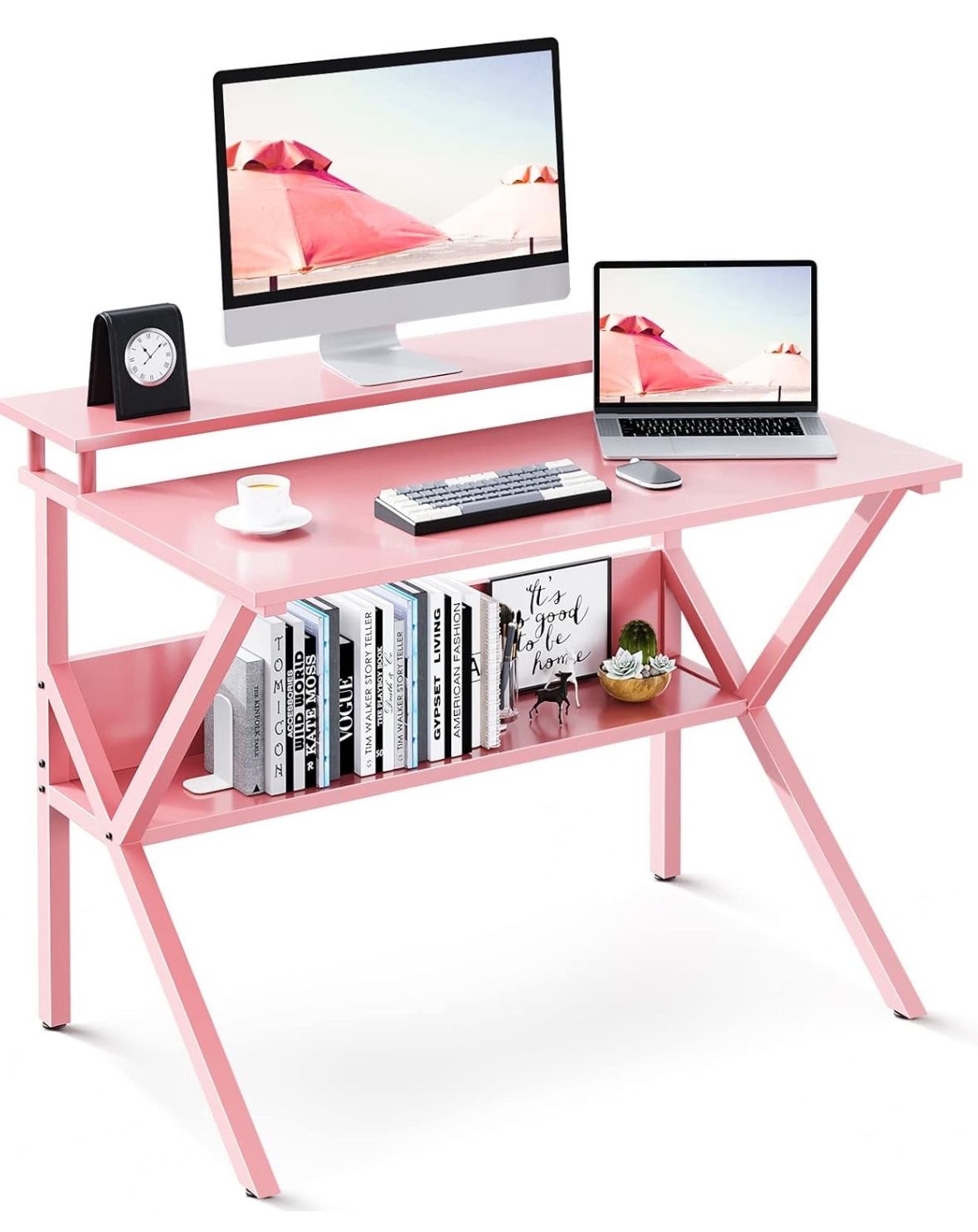 small pink desk