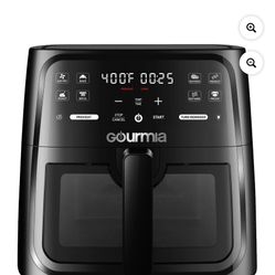 Gourmia 8-Quart Digital Window Air Fryer, with 8 One-Touch Functions, Black