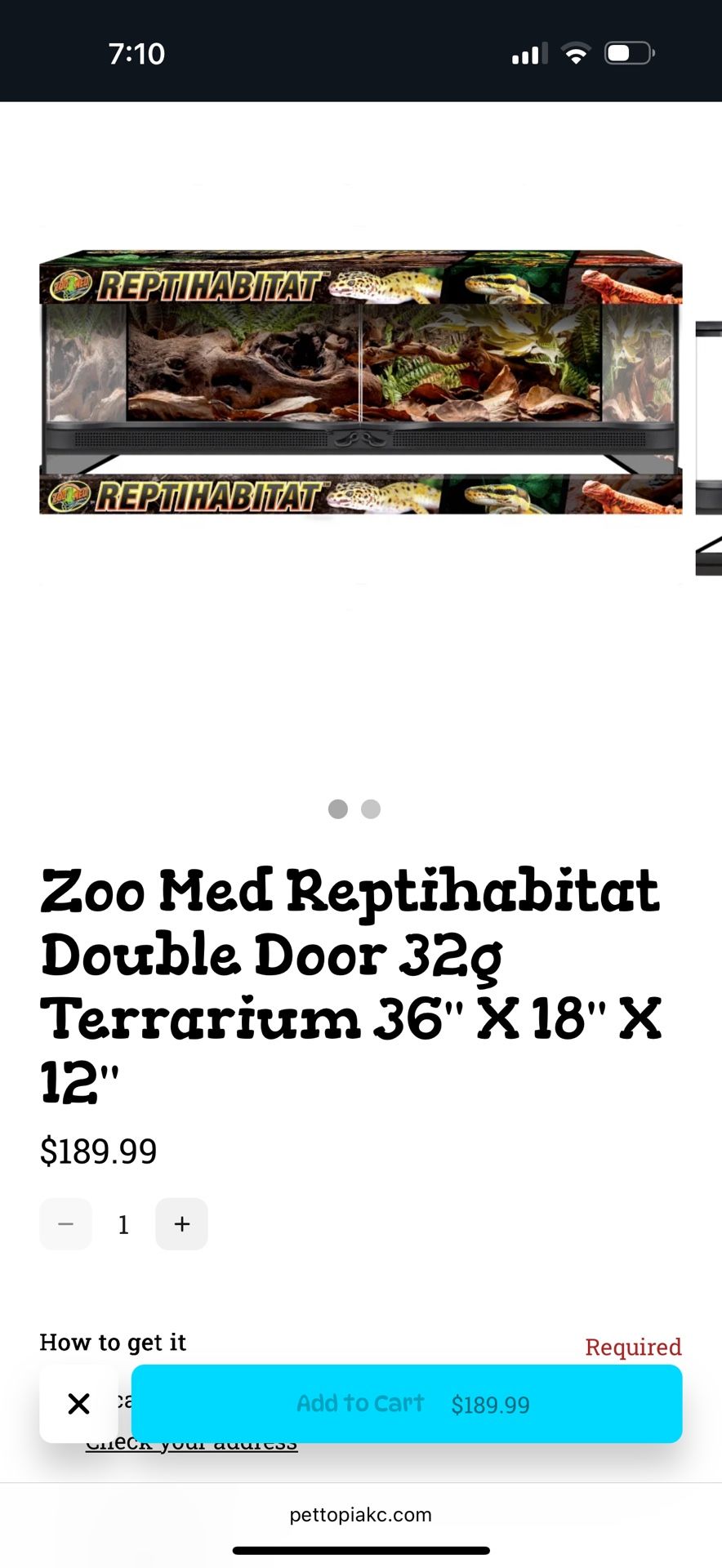 Reptile Terrarium 32gallon Tank