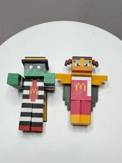 Collectible figures from the McDonald's Minecraft