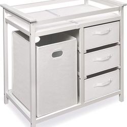 Baby Changing Table with Hamper and Storage