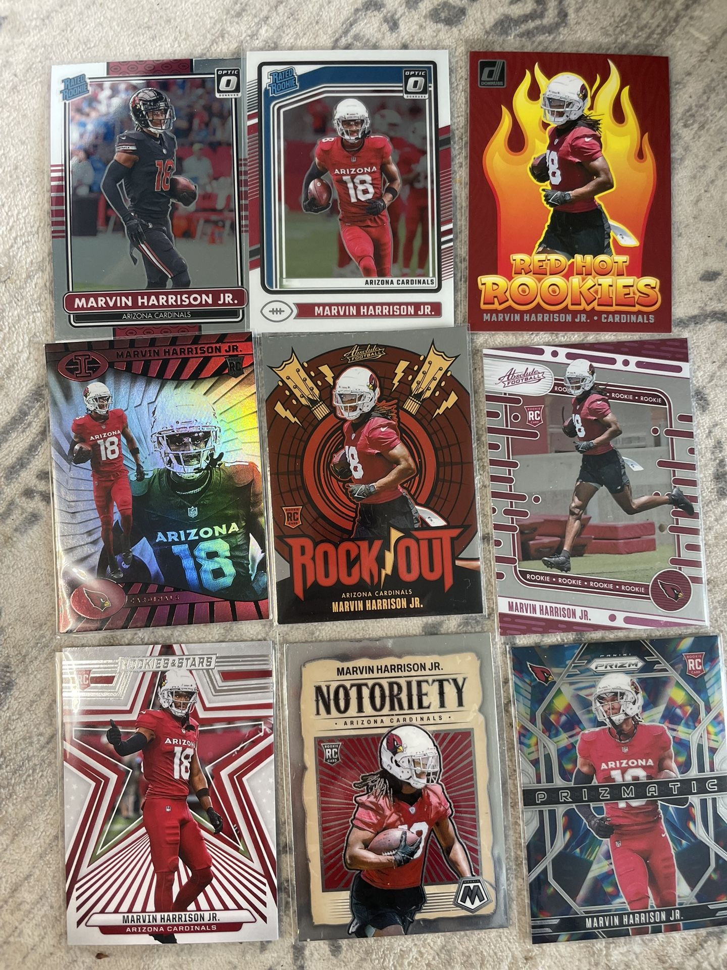 Marvin Harrison Jr Rookie Card Lot (9)