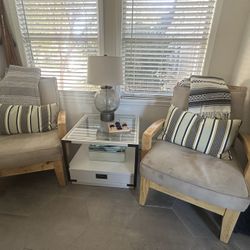 2 Woden Macys Club Chairs