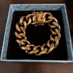 20mm 259g Solid Cuban Link Bracelet in 14K Yellow Gold