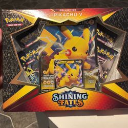 Pikachu V Collection Box Shining Fates Pokemon Cards 