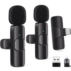 Wireless Lavalier Microphone for Android/iPhone/Computer/Laptop,