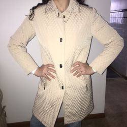 Portrait Tan Quilted Dress Coat