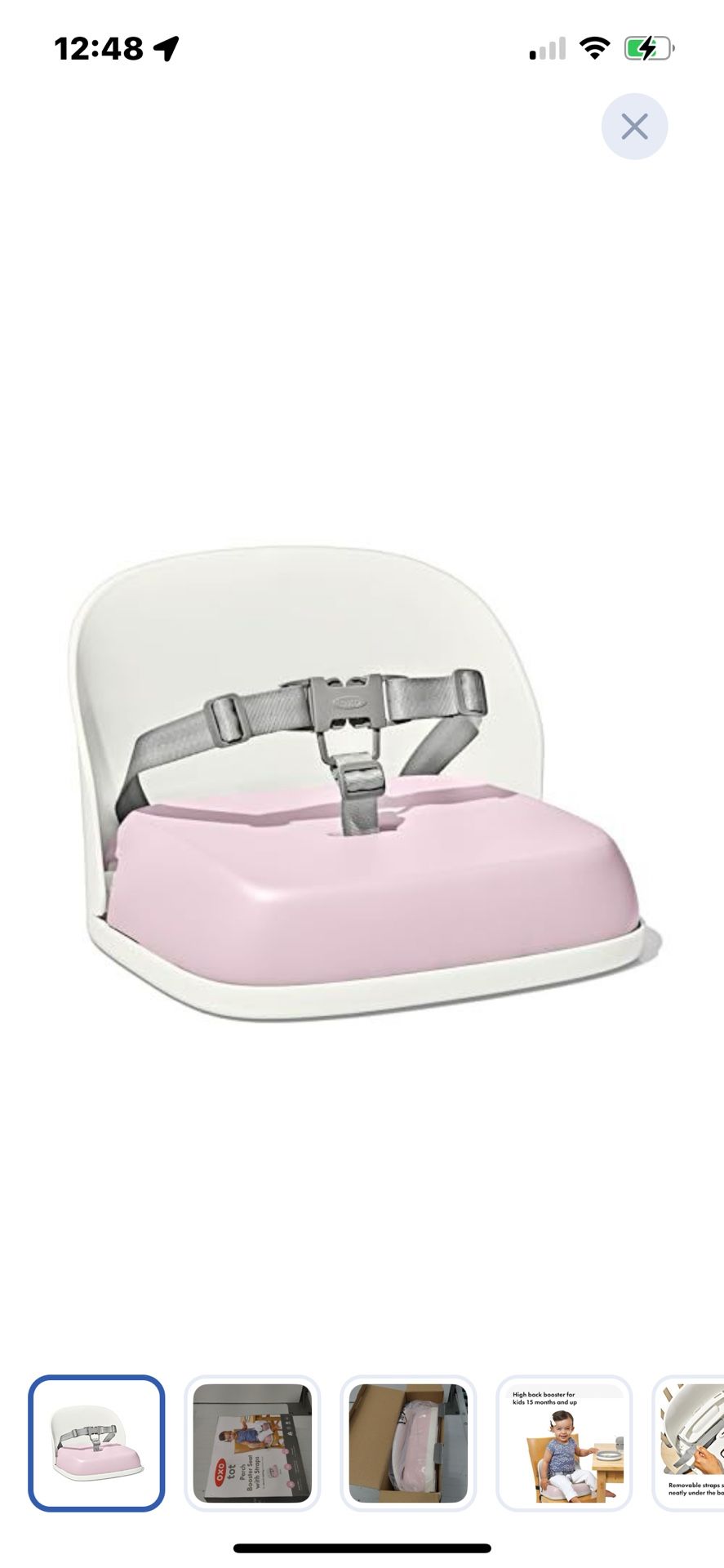 “New”OXO Booster Seat W/3 Point Harness(15 Mos. And Up/up To 70lbs)retail$49