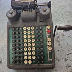 1920s vintage Burroughs portable adding machine calculator tape register