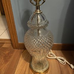 Vintage Glass Diamond Cut Lamp 