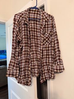 Plaid Flannel Button-Up Shirt