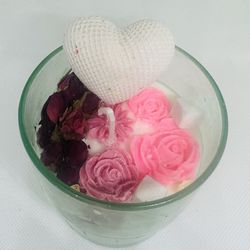 Scented Candles Vanilla And Bloom With Rose And Heart 