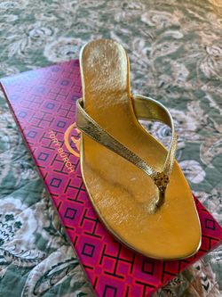 Tory Burch Gold Thong Sandal