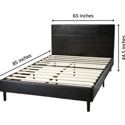 Queen Size Faux Leather Bed Frame