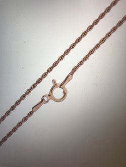 925 silver 1.0mm 14k pink gold plated rope chain