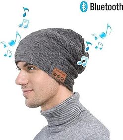 Wireless Bluetooth Beanie,Unisex Outdoor Sport Knit Hat with Stereo Speakers & Microphone