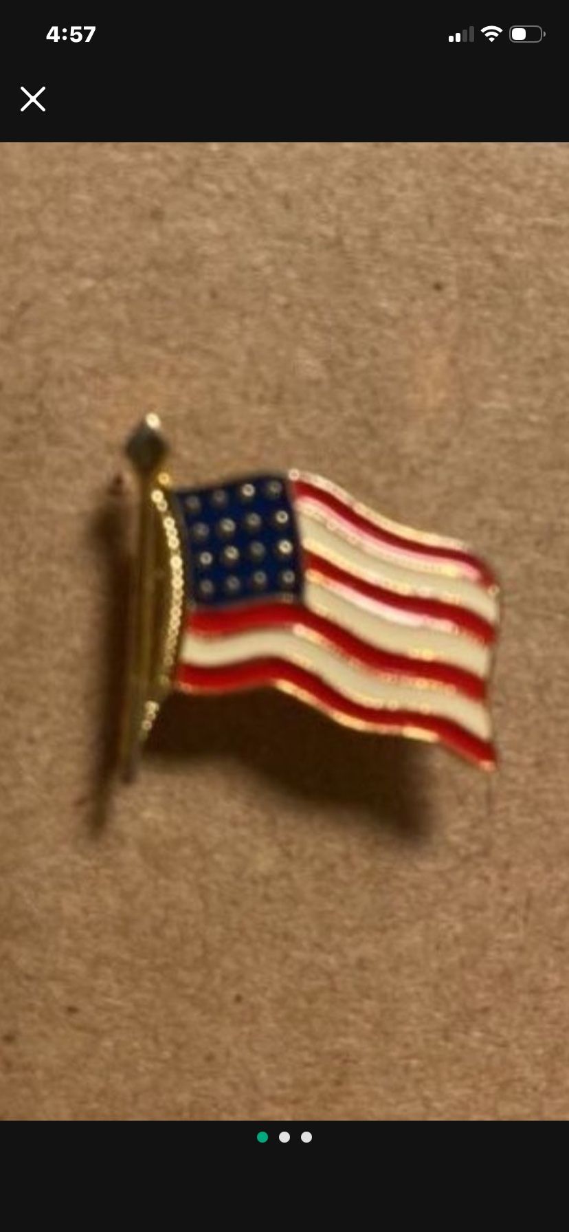 American Flag Enameled Lapel Pin Pinback