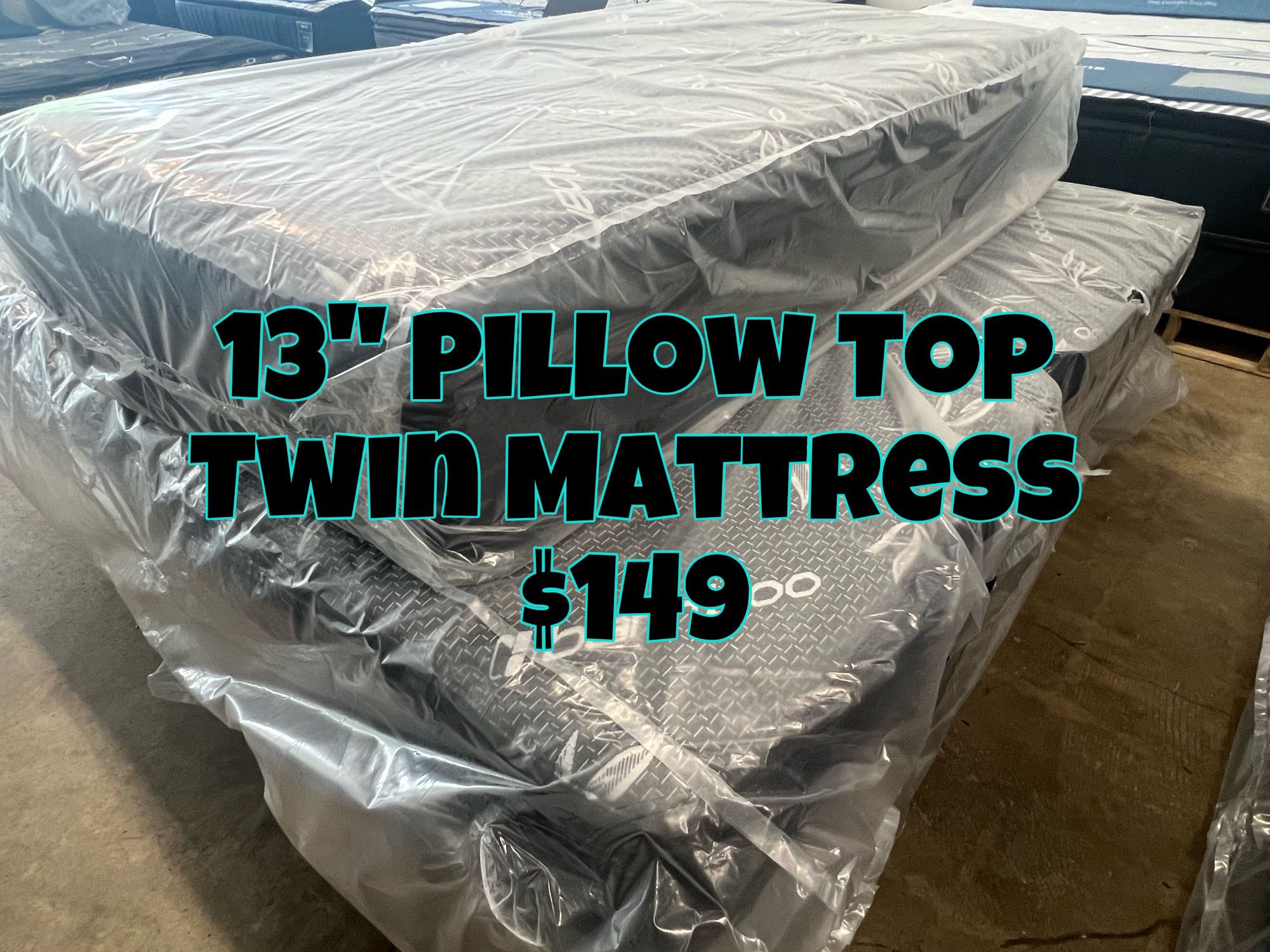 NEW 13” Pillow top mattress Twin Size