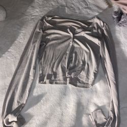 tan, cropped shirt, size small