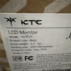 KTC LCD 2k 27inch Monitor. 